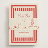 "Kitty Hawk" - RSVP Online Enclosure Cards in Lobster by Jackie Crawford - Assembled with Belly Band