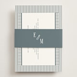 "Modern Stripes" - RSVP Online Enclosure Cards in Capri by Emily Betts - Assembled with Belly Band