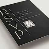 "Modern Monogram" - RSVP Online Enclosure Cards in Ecru by Erica Krystek - Detail