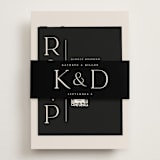 "Modern Monogram" - RSVP Online Enclosure Cards in Ecru by Erica Krystek - Assembled with Belly Band