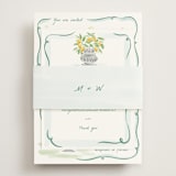 "Giardino" - RSVP Online Enclosure Cards in Celadon by Pati Cascino - Assembled with Belly Band