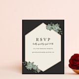 "Succulent Surround" - RSVP Online Enclosure Cards in Tuxedo by Susan Moyal - Front