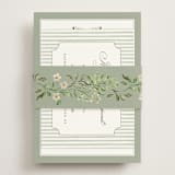 "Greenery crest" - RSVP Online Enclosure Cards in Sage by Sarah Knight - Assembled with Belly Band