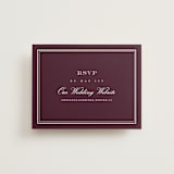 "Engraved names" - RSVP Online Enclosure Cards in Burgundy by Stacey Meacham - Front