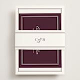 "Engraved names" - RSVP Online Enclosure Cards in Burgundy by Stacey Meacham - Assembled with Belly Band