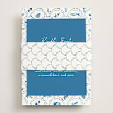 "Positano" - RSVP Online Enclosure Cards in Cerulean by Tamara Hilje - Assembled with Belly Band