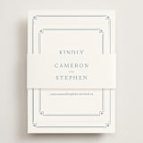 "Fleur Corner" - RSVP Online Enclosure Cards in French Blue by Carolyn MacLaren - Assembled with Belly Band