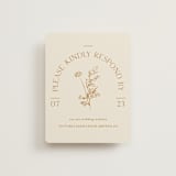 "Floral Type Arch" - RSVP Online Enclosure Cards in Cream by Baumbirdy - Front