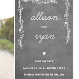 "Chalkboard" - Save the Dates in Charcoal by SimpleTe Design - Close-Up