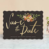 "Tiny Flower Bunch" - Save the Dates in Charcoal by Haley McCoy - Front