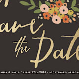 "Tiny Flower Bunch" - Save the Dates in Charcoal by Haley McCoy - Close-Up