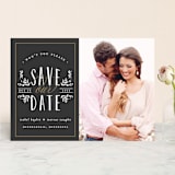 "Tiny Initials" - Save the Dates in Charcoal by Susan Brown - Front