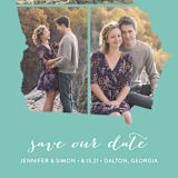 "Georgia Love Location" - Save the Dates in Aqua by Heather Buchma - Close-Up