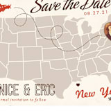 "Up and Away" - Save the Dates in Tomato by leslie hamer - Close-Up