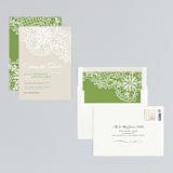 "White Lace" - Save the Dates in Green Field by Lauren Chism - Assembled