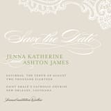 "White Lace" - Save the Dates in Green Field by Lauren Chism - Close-Up