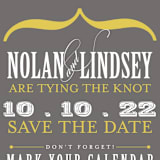 "Bold Brackets" - Save the Dates in Slate by Teresa Lang Co - Close-Up