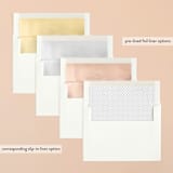 "Simply Timeless" - Save the Dates in White by Sandra Picco Design - Slip-In Envelope Liners