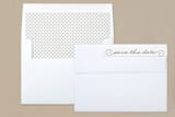 "Simply Timeless" - Save the Dates in White by Sandra Picco Design - Liner and Label