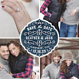 "Festive Love" - Save the Dates in Navy by Bonjour Paper - Close-Up