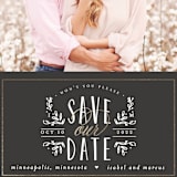 "Tiny Initials" - Save the Dates in Charcoal by Susan Brown - Close-Up