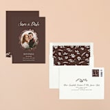 "Rustic Modern Floral" - Save the Dates in Mocha by Gray Star Design - Assembled