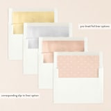 "Can't Just Pick One" - Save the Dates in Rose by Tanya Lee of Frooted Design - Slip-In Envelope Liners