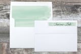"An Angle" - Save the Dates in Seafoam by Susan Brown - Liner and Label