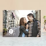 "Casual Calligraphy" - Save the Dates in Ivory by Melissa Egan of Pistols - Front