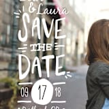 "Casual Calligraphy" - Save the Dates in Ivory by Melissa Egan of Pistols - Close-Up