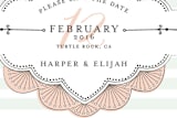 "Striped Sweet Nothings" - Save the Dates in Romantic by Tanya Lee of Frooted Design - Close-Up