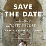 "Memento" - Save the Dates in Ivory by Annie Clark - Close-Up