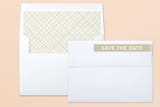 "Memento" - Save the Dates in Ivory by Annie Clark - Liner and Label