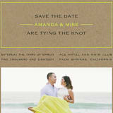 "Vintage Kraft" - Save the Dates in Chartreuse by Waldo Press - Close-Up