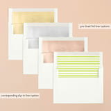 "Vintage Kraft" - Save the Dates in Chartreuse by Waldo Press - Slip-In Envelope Liners