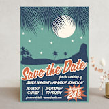"Retro Hawaii" - Save the Dates in Teal by Nam Bourassa - Front