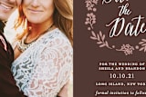 "Rustic Modern Floral" - Save the Dates in Mocha by Gray Star Design - Close-Up