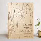 "Fall Carving" - Save the Dates in Woodgrain by Amanda Joy - Front