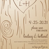 "Fall Carving" - Save the Dates in Woodgrain by Amanda Joy - Close-Up