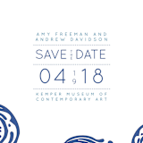 "Contemporary Chic" - Save the Dates in Indigo by Lori James - Close-Up