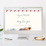 "Airmail" - Save the Dates in Ivory by Annie Clark - FREE Wedding Website