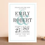 "Wed in Type" - Save the Dates in Sky by Ariel Rutland - Front