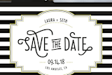 "Ascot Chic" - Save the Dates in Gold by Tanya Lee of Frooted Design - Close-Up