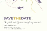 "Two Brides Destination" - Save the Dates in Lilac Haze by leslie hamer - Close-Up