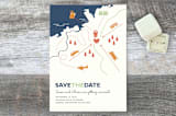 "Two Grooms Destination" - Save the Dates in Dark Denim by leslie hamer - Front