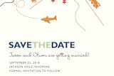"Two Grooms Destination" - Save the Dates in Dark Denim by leslie hamer - Close-Up