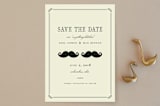 "Stache + Stache" - Save the Dates in Creme by Penelope Poppy - Front