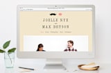 "Stache + Stache" - Save the Dates in Creme by Penelope Poppy - FREE Wedding Website