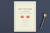 "Kiss + Kiss" - Save the Dates in Creme by Penelope Poppy - Front