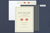 "Kiss + Kiss" - Save the Dates in Creme by Penelope Poppy - Assembled